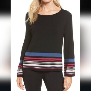 Vince Camuto black Bell Sleeves Viscose blend women's light sweater top …